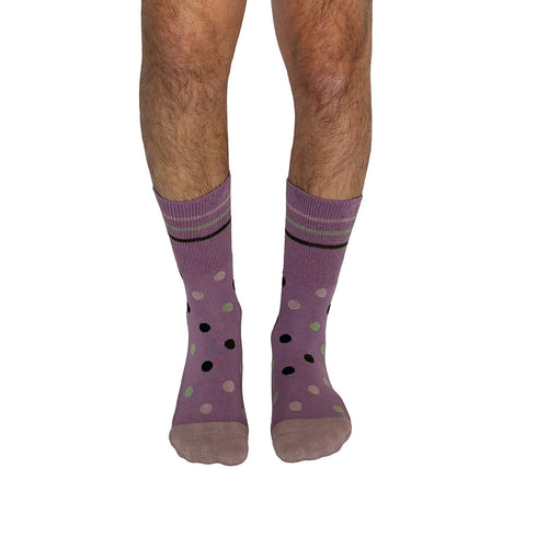 Polka Dots Pink + Black Diabetic Socks