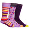 3 Pack - Compression Socks - Purple + Orange/Knee-High