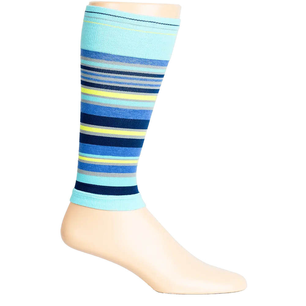 Stripe Navy + Teal Cotton Compression Sleeve