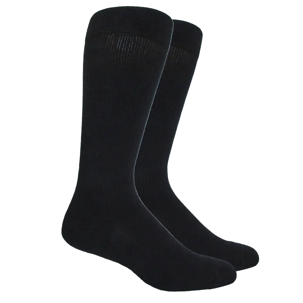Solid Black Cotton - Medical Compression Socks (30-40 mmHg)