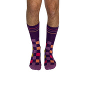 Checker Purple + Orange Diabetic Socks thumbnail 4