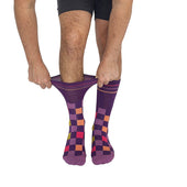 Checker Purple + Orange Diabetic Socks thumbnail 5