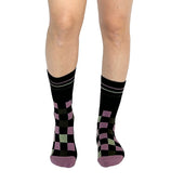 Checker Black + Pink Diabetic Socks thumbnail 3