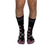 Checker Black + Pink Diabetic Socks thumbnail 5