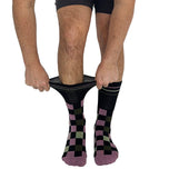 Checker Black + Pink Diabetic Socks thumbnail 4