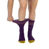 Color Block Purple + Orange Diabetic Socks thumbnail 2