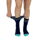 Color Block Navy + Teal Diabetic Socks thumbnail 2