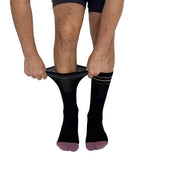 Color Block Black + Pink Diabetic Socks thumbnail 3