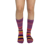 Stripes Purple + Orange Diabetic Socks thumbnail 3
