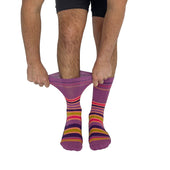 Stripes Purple + Orange Diabetic Socks thumbnail 4