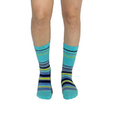 Stripes Navy + Teal Diabetic Socks thumbnail 5