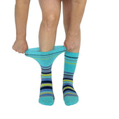 Stripes Navy + Teal Diabetic Socks thumbnail 4