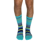 Stripes Navy + Teal Diabetic Socks thumbnail 3