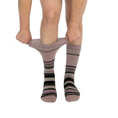 Stripes Pink + Black Diabetic Socks thumbnail 2