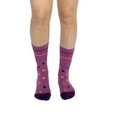 Polka Dots Purple + Orange Diabetic Socks thumbnail 3