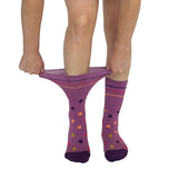 Polka Dots Purple + Orange Diabetic Socks thumbnail 2