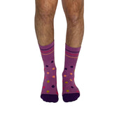 Polka Dots Purple + Orange Diabetic Socks thumbnail 5