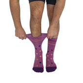 Polka Dots Purple + Orange Diabetic Socks thumbnail 4