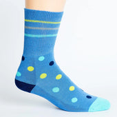 Polka Dots Navy + Teal Diabetic Socks thumbnail 1