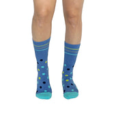 Polka Dots Navy + Teal Diabetic Socks thumbnail 5