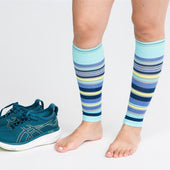Stripe Navy + Teal Cotton Compression Sleeve thumbnail 2