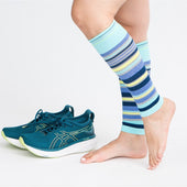 Stripe Navy + Teal Cotton Compression Sleeve thumbnail 3