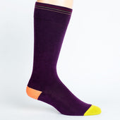 Color Block Purple + Orange Cotton Compression Socks thumbnail 1