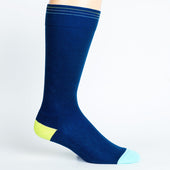 Color Block Navy + Teal Cotton Compression Socks thumbnail 1