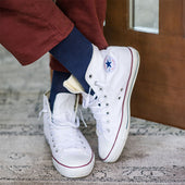 Solid Navy Cotton Compression Socks thumbnail 2