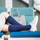 Solid Navy Cotton Compression Socks thumbnail 3