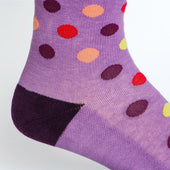 Polka Dot Purple + Orange Cotton Compression Socks thumbnail 2